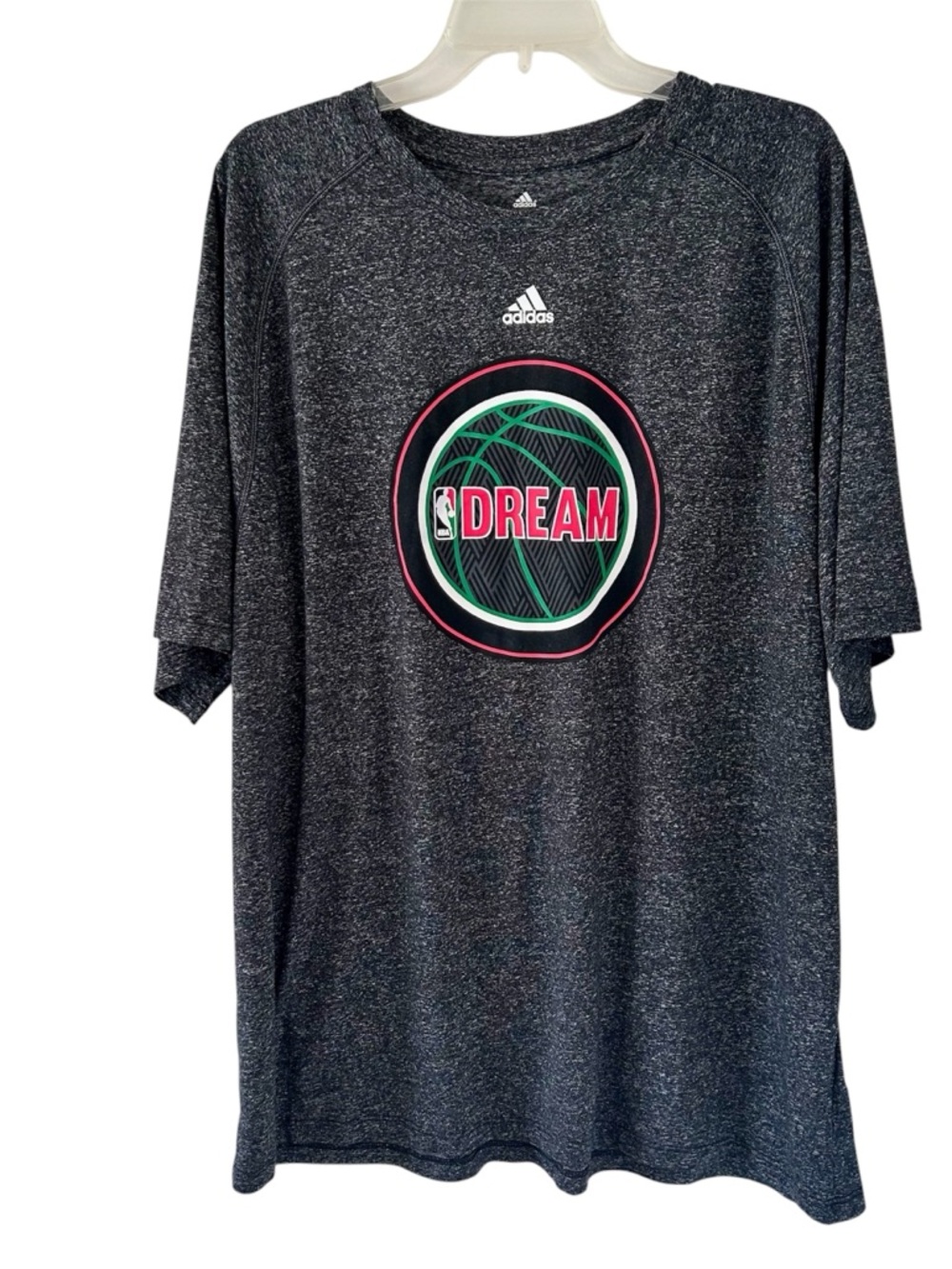 Adidas Gray Heather Climalite Performance Tee with Dream Logo